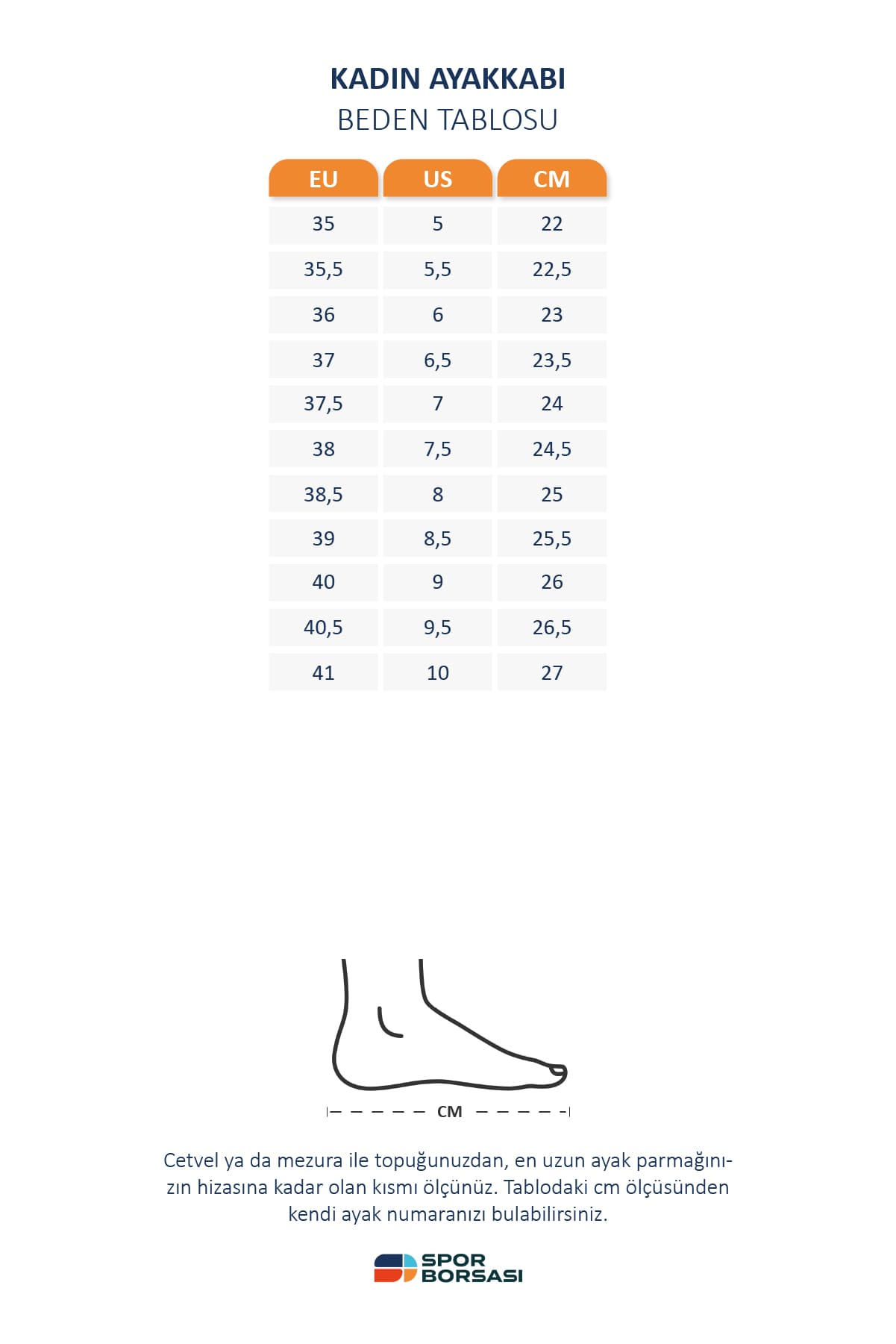 Merrell kadın ayakkabı beden tablosu, Merrell kadın outdoor ayakkabı beden tablosu